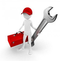 Worker with tools